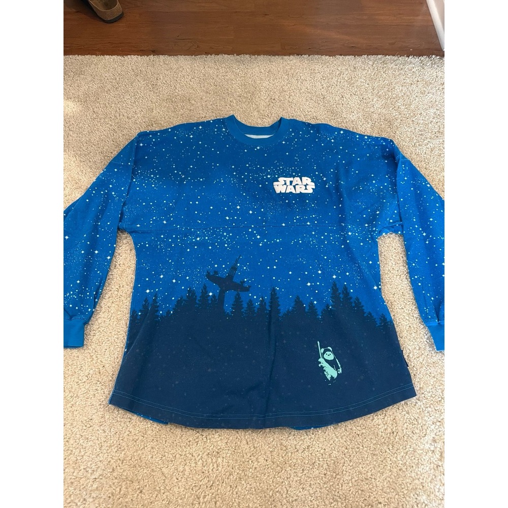 Disney Star Wars Spirit Jersey Endor Ewok Death Star Blue Mens Medium